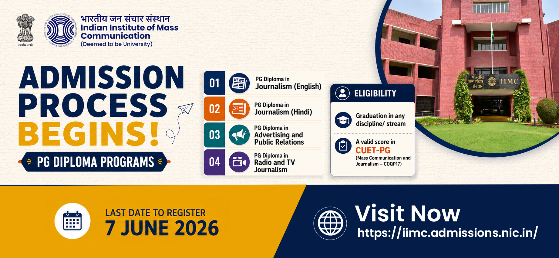 PG Diploma course Admission