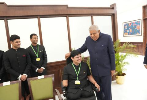 IIS (Officer Trainees) called on the Honourable Vice President of India